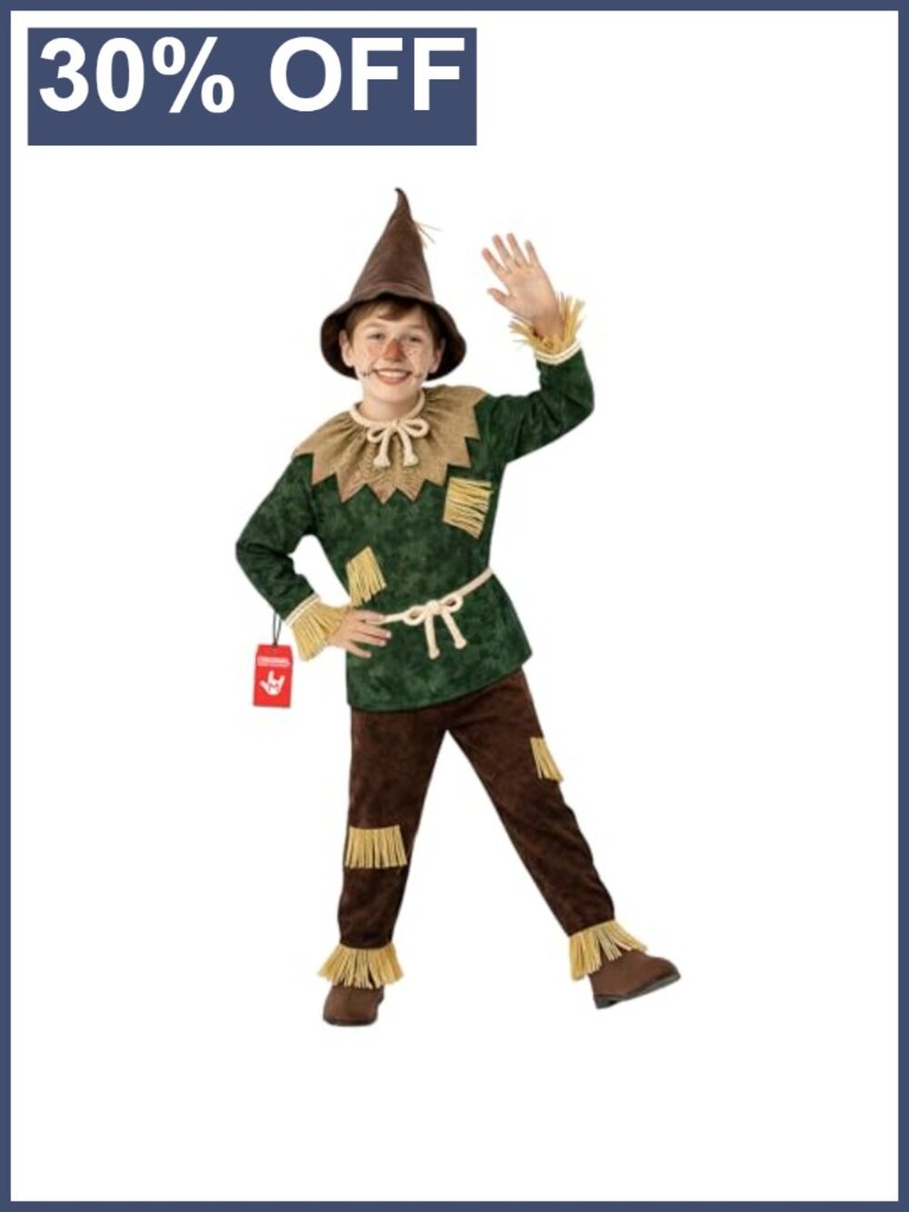 Kids Scarecrow Costume Set Boys Halloween Farm Play 7 Pieces